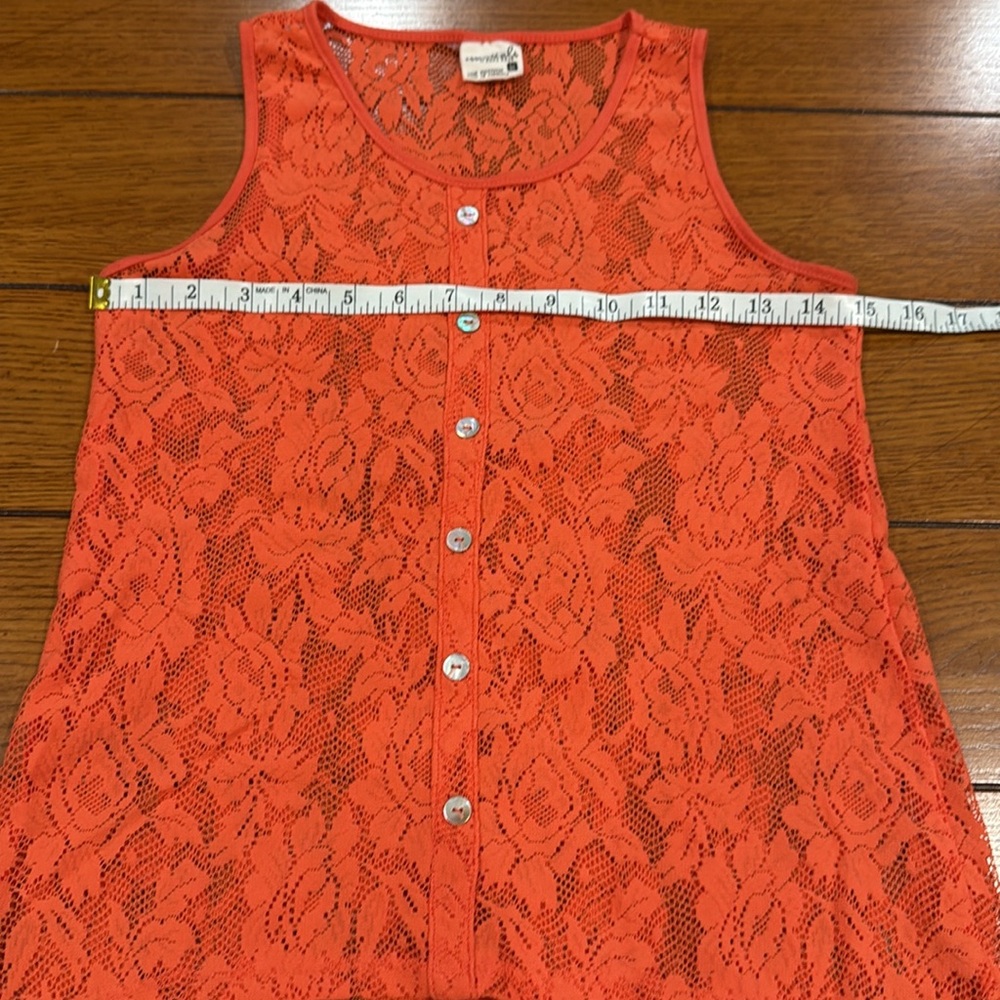 Full Tilt Coral Lace Sleeveless Top - Picture 5 of 6